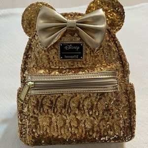 Disney Loungefly Gold Sequin Backpack